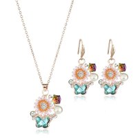 SET585 - Oil butterfly crystal jewelry set
